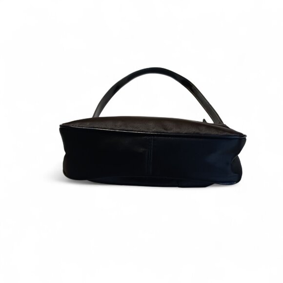 GUESS Vintage Y2K Mini Baguette Black Satin Vegan Patent Leather - Picture 7 of 14